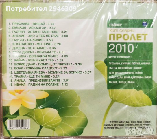 Пайнер Хит Сезони Пролет 2010, снимка 2 - CD дискове - 39871168