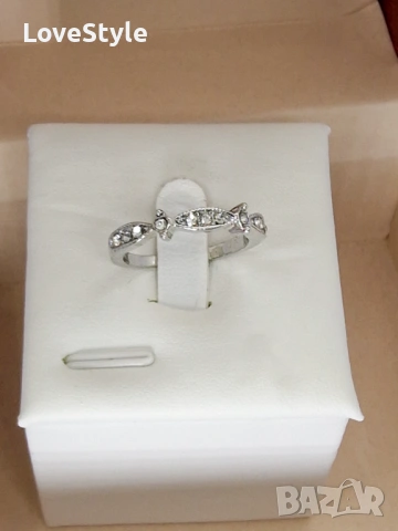 Silver Marquise Crystal Ring ✨ | дамски пръстен с форма листо