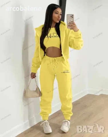 Дамски моден есенно-зимен комплект от три части, 10цвята , снимка 10 - Комплекти - 47636847