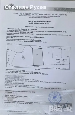 с. Калипетрово имот 1191кв.м / градина / парцел / терен , област Силистра -цена 11 000лв на 100м от , снимка 3 - Парцели - 49801270