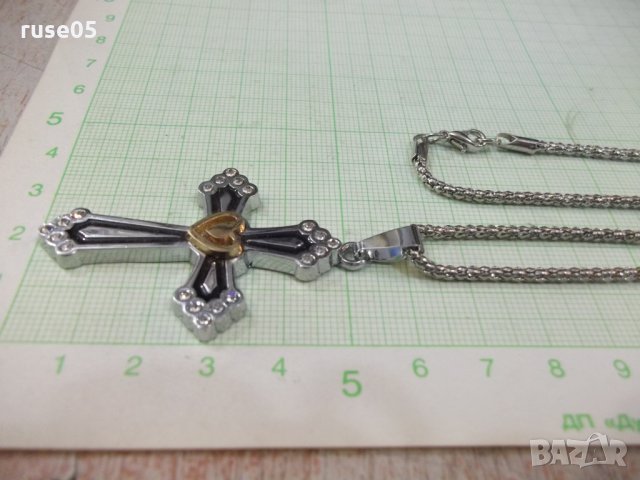 Синджир с кръст имитационна бижутерия - 1, снимка 4 - Бижутерийни комплекти - 30302971