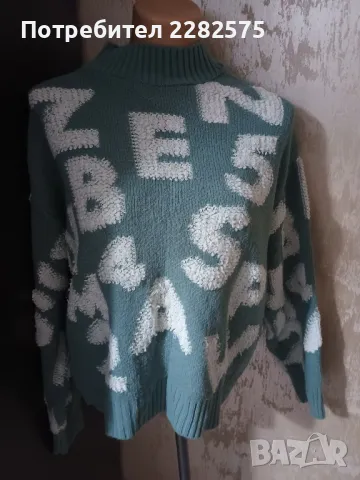 Дамски пуловер Л/ХЛ размер , снимка 2 - Блузи с дълъг ръкав и пуловери - 47683496