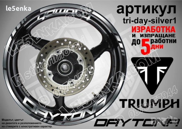 Triumph Daytona кантове и надписи за джанти, снимка 8 - Аксесоари и консумативи - 43157316