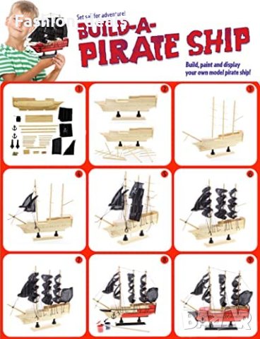 Нов детски комплект пиратски кораб за сглобяване рисуване деца 8+ играчка, снимка 3 - Други - 40327404