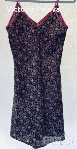 Pure Silk копринена рокля, Индия – скроена на верев, Размер L, снимка 2 - Рокли - 53940407