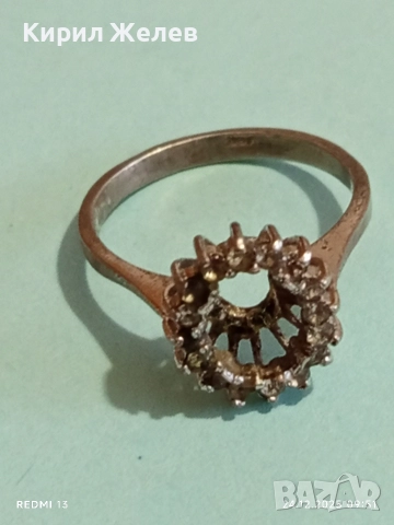 Сребърен пръстен с фасетирани кристали майстоска изработка 27129, снимка 5 - Пръстени - 52889758