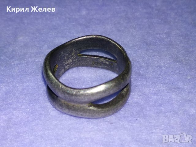 СТАР СРЕБЪРЕН АЖУРЕН ВИНТИДЖ АРТ ПРЪСТЕН ОКСИДИРАНО СРЕБРО 925 ПРОБА 40013, снимка 12 - Пръстени - 42843735