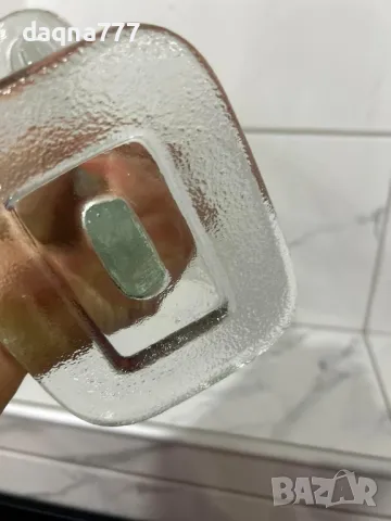 49.99 лв Голямо старо лято стъкло Leucter Scandinavia с 3 рамена  3-раменен свещник Лято стъкло , снимка 12 - Други ценни предмети - 49605999