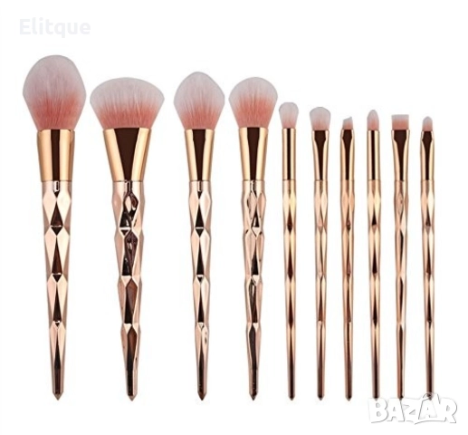 Комплект 10 броя четки за грим 3D Диамантен Еднорог HZS93, снимка 9 - Други - 52820400