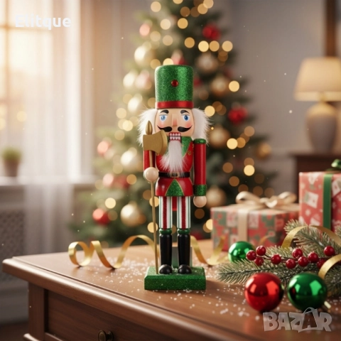 Коледна дървена фигурка Лешникотрошач – Перфектния вълшебен декор, снимка 6 - Декорация за дома - 52503513