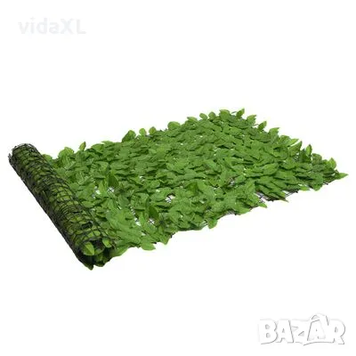 vidaXL Балконски параван със зелени листа, 500x100 см(SKU:315501), снимка 2 - Други - 49369667