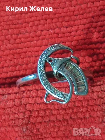 СКЪПОЦЕНЕН СРЕБЪРЕН ПРЪСТЕН СРЕБРО 925 с БЯЛА ПОЗЛАТА ЛАБОРАТОРЕН МОЙСАНИТ и ЦИРКОНИ 43175, снимка 9 - Пръстени - 49153559