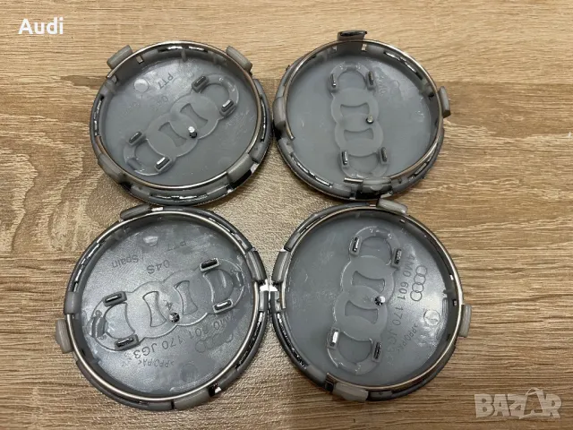 Капачки за джанти Audi 61мм хром лайстна 4M0601170JG3 Черни и Сиви Капачки за джанти Ауди, снимка 6 - Аксесоари и консумативи - 48683984