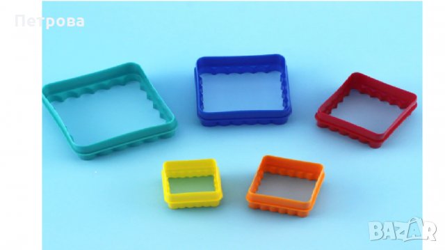 Резци за фондан или сладки 5 бр. – квадрати