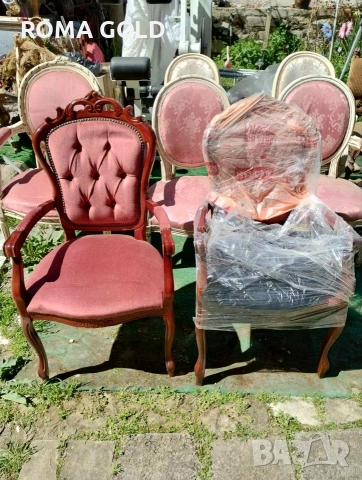 Комплект столове, маса и две кресла, снимка 6 - Маси - 54217562