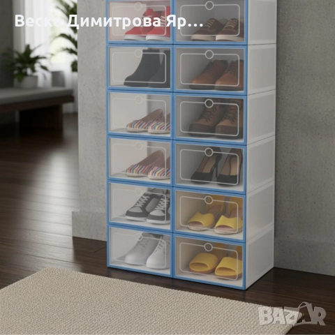 12 x кутии за съхранение SHOEZY – повече ред, повече място, нулев хаос, снимка 3 - Декорация за дома - 52650306
