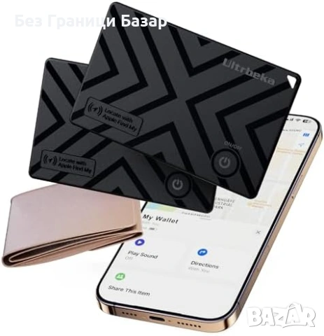 Нови Apple Find My Wallet Tracker MFi Тракер За Портфейл 2 броя антикражба