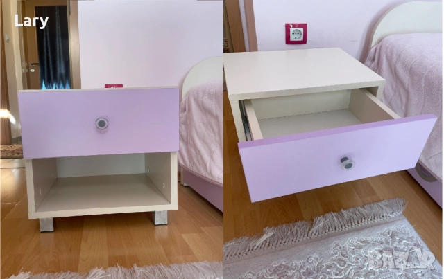 Легло с матрак и нощно шкафче, снимка 3 - Спални и легла - 53149357