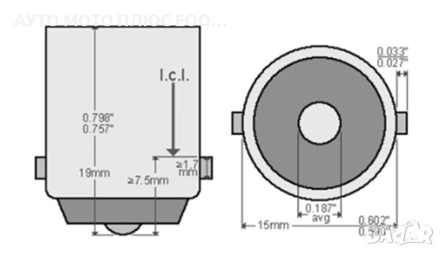 LED диодни крушки Glipart, BA15S/P21W, CANBUS - 1 Светлина , снимка 6 - Аксесоари и консумативи - 53143989
