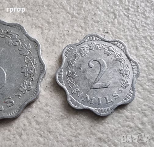  Малта.  5 и 10  цента. 2 и 5 мила. 1972 година. 4 бройки., снимка 5 - Нумизматика и бонистика - 44761835