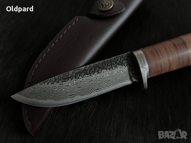 Ловен, кемпинг нож Oldpard Hunter classic - San Mai VG-10 Damascus, снимка 3 - Ножове - 39282841