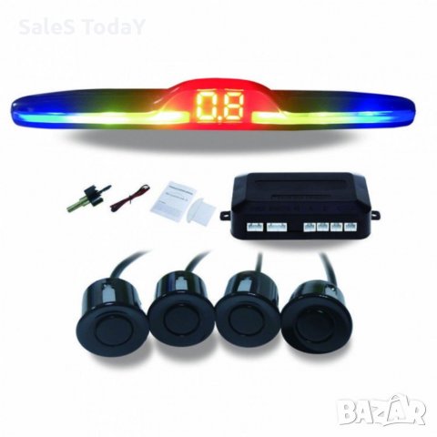 Парктроник с четири черни сензора и LED SLIM дисплей, снимка 2 - Аксесоари и консумативи - 31425554