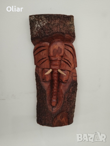 Дърворезба глава на слон. , снимка 3 - Други - 44604679