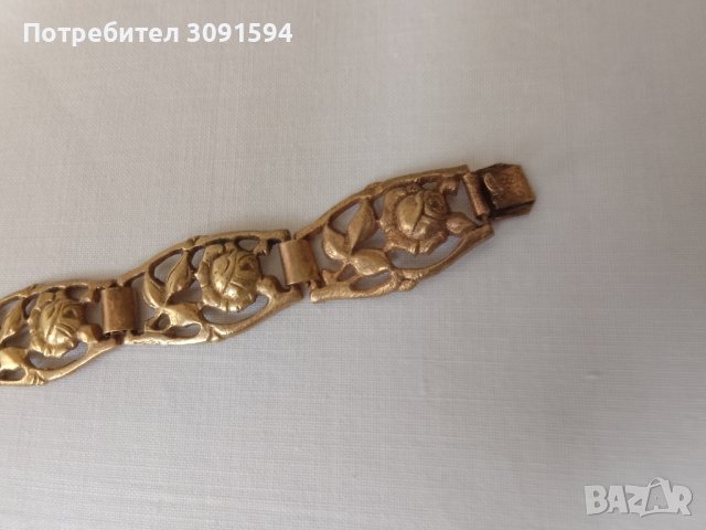 Стара гривна месинг мотиви на рози, снимка 7 - Антикварни и старинни предмети - 42046999