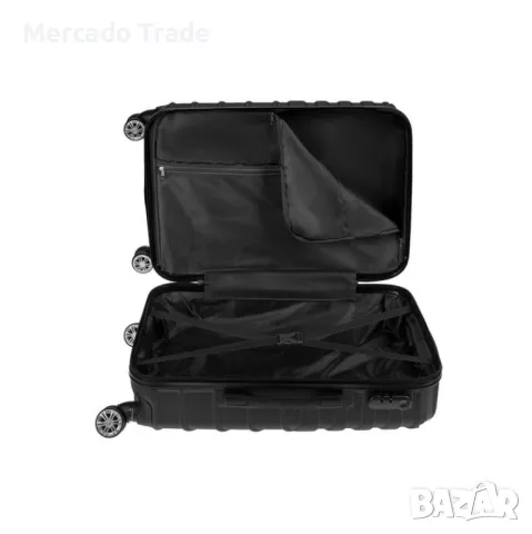 Куфар с колелца Mercado trade, 90л., Черен, снимка 6 - Куфари - 47404388