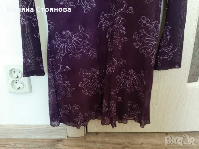 Лилава туника блуза ефирна , снимка 5 - Туники - 29850940