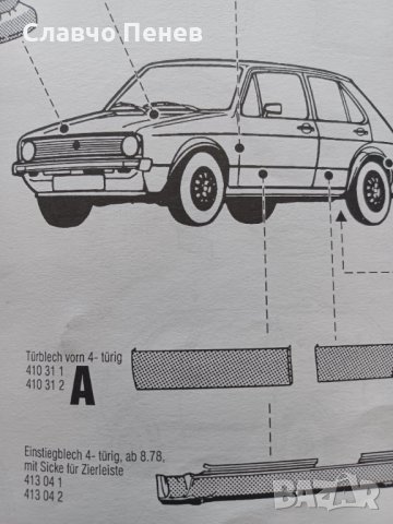 Ретро панел предна лява врата Volkswagen - Golf МК1,Rabbit,Jetta Mk1, снимка 3 - Части - 37059244