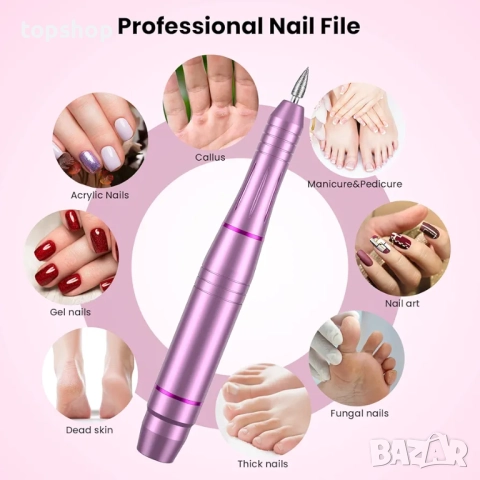 Нова електрическа пила за нокти, бормашина за акрилни нокти, гел, професионална електрическа ..., снимка 5 - Други инструменти - 52710373