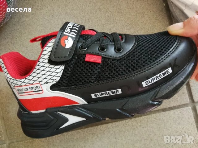 детски маратонки, кецове черно и червено 