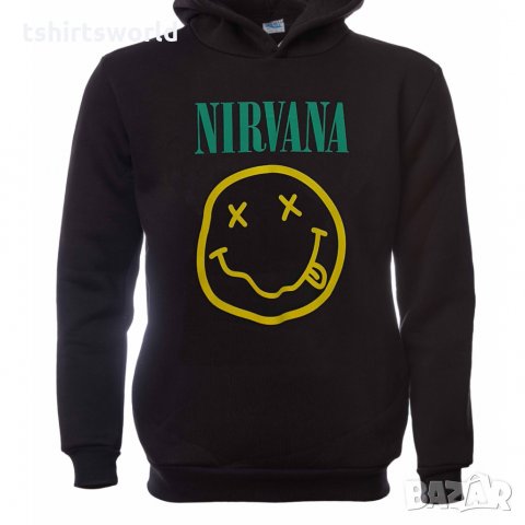 Нов мъжки суичър с трансферен печат на музикалната група Nirvana (Нирвана), снимка 1 - Суичъри - 31757713