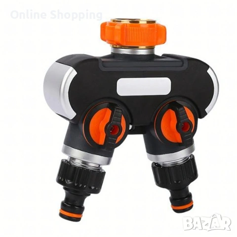 Двупосочен разпределител за градински кран 2-в-1: Сплитер за маркуч с независими вентили (3/4" и 1"), снимка 15 - Напояване - 53366378