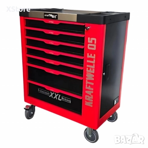 Професионална количка с инструменти Kraftwelle 05 - 7 чекмеджета и над 250 инструмента, снимка 9 - Куфари с инструменти - 52135115