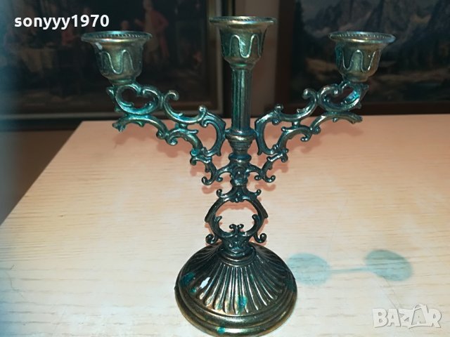 малък и красив свещник в цвят злато-13х12см, снимка 3 - Колекции - 30009376