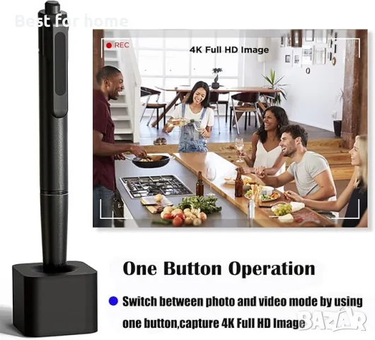 64GB скрита камера , 4K HD видеокамера в писалка от Nanny Cam, снимка 4 - Камери - 56163788