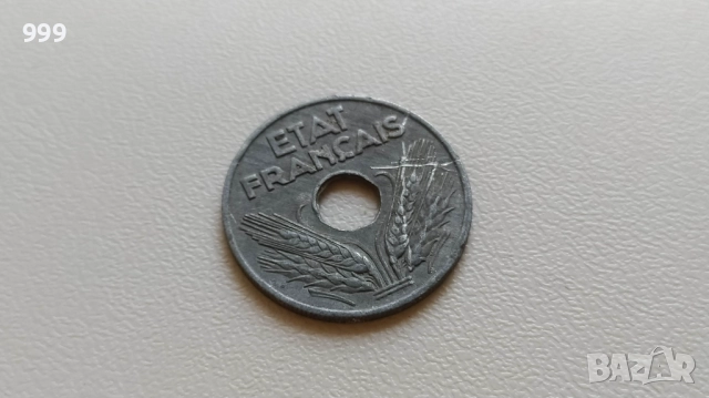 10 франка 1949* 10, 20 сантима 1941, 1942, 1943 Вишистка Франция, снимка 6 - Нумизматика и бонистика - 51510571