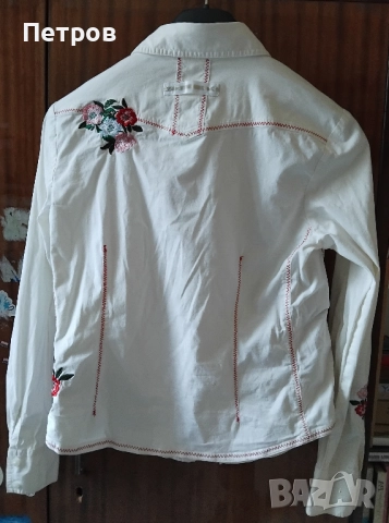Бяла дамска риза с бродерия , снимка 6 - Ризи - 52790433