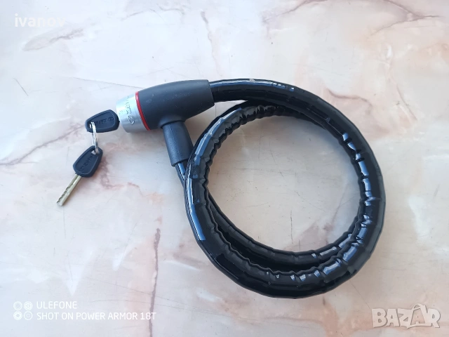 Катинар за велосипед или мотоциклет, 1.10м, диаметър 20 мм, 2 ключа, , снимка 3 - Велосипеди - 54158732
