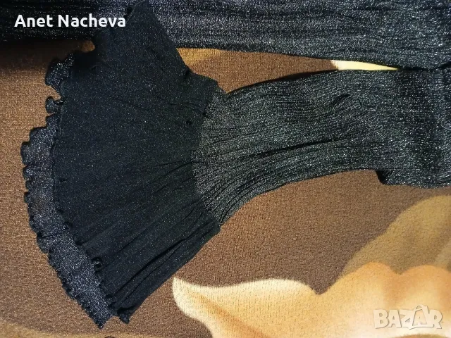 Жилетка дамска луксозна ,черна с ламе, снимка 3 - Жилетки - 48513365