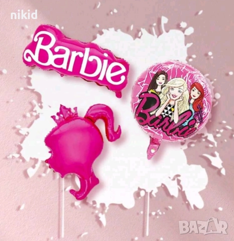 3 вида Барби Barbie голям балон фолио фолиев хелий или въздух парти рожден ден, снимка 4 - Други - 47862917
