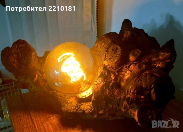 Настолна лампа дърво, снимка 3 - Настолни лампи - 52847253
