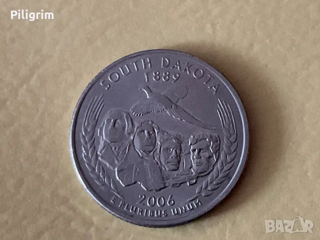 САЩ 25 цента 2006 г., (Р), South Dakota.