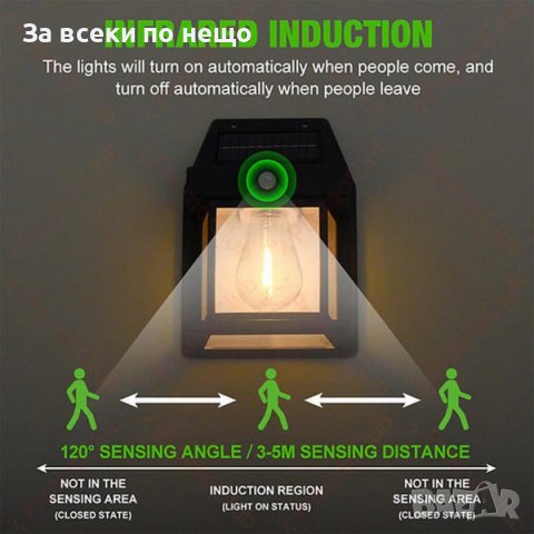 Декоративна сензорна соларна лампа с крушка BK-888, снимка 4 - Соларни лампи - 42792298