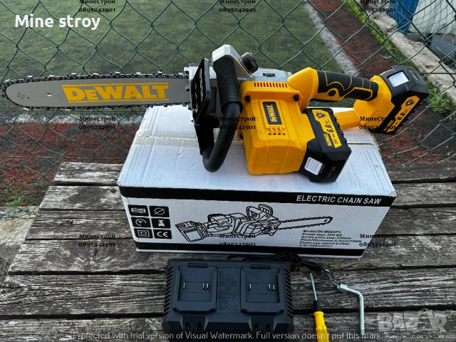 Акумулаторна Резачка за Дърва DeWalt 36V 6.0AH Верижен Трион Девалт