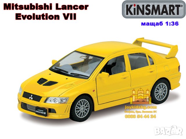 Mitsubishi Lancer Evolution VII мащабен модел 1:36 KiNSMART, снимка 3 - Коли, камиони, мотори, писти - 42482547