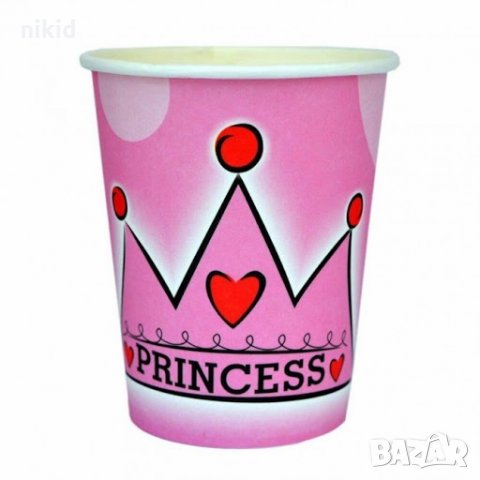 принцеса princess розови 10 бр картонени чаши чашки парти рожден ден  кръщене в Чаши в гр. Ямбол - ID29702415 — Bazar.bg