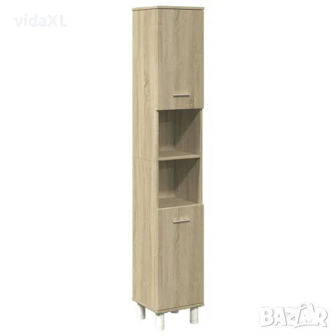 vidaXL Шкаф за баня, сонома дъб, 30,5x30x179 см, инженерно дърво, снимка 1 - Шкафове - 56148232